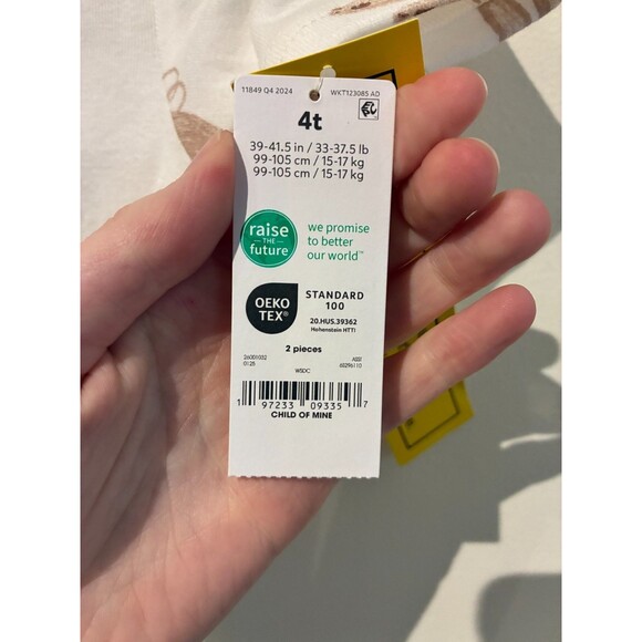 NWT Carter's Child of Mine White Bunny Easter Pajamas - 4T - Picture 3 of 3